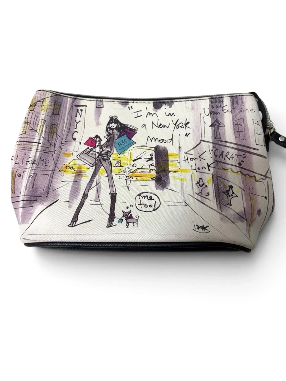 Izak Illustrated Cosmetic Pouch – Purple Sketch Print